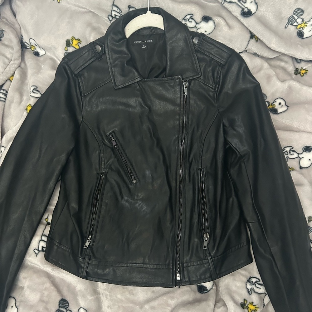 Kendall & Kylie Black Leather Jacket for Women